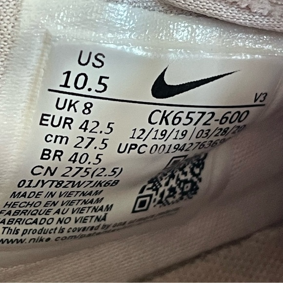 Nike Air Force One shoes’07 Women's 10.5 Low LX 'Stitched Canvas-siltstone Red - Picture 10 of 15